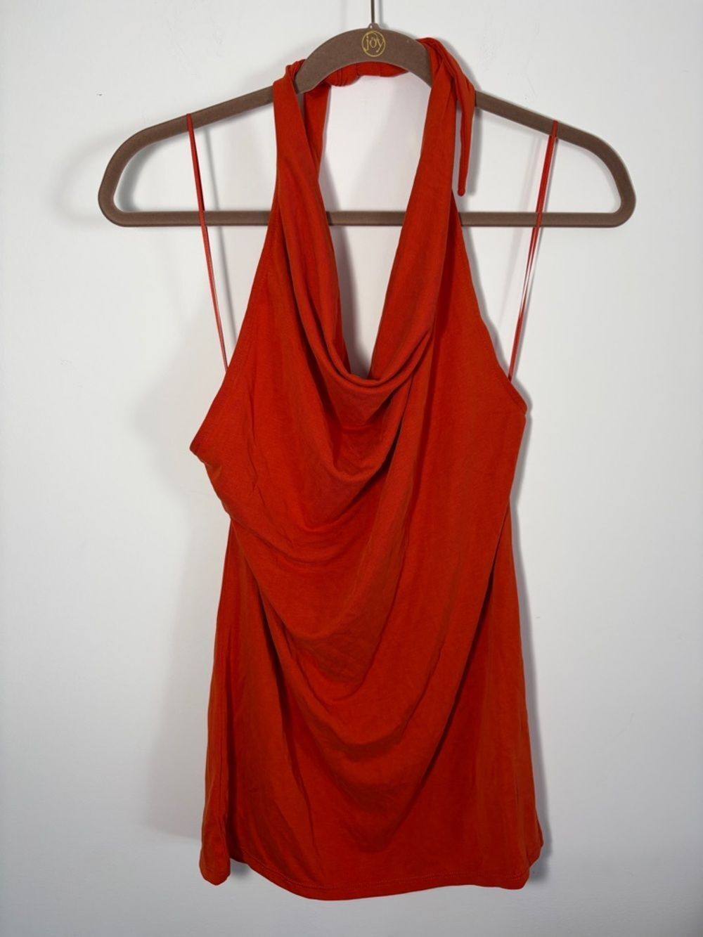 Express Bright Orange/Red Halter Cowl Neck Dressy Tank Top- NWT- M